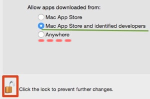 Mac Security Prefs settings
